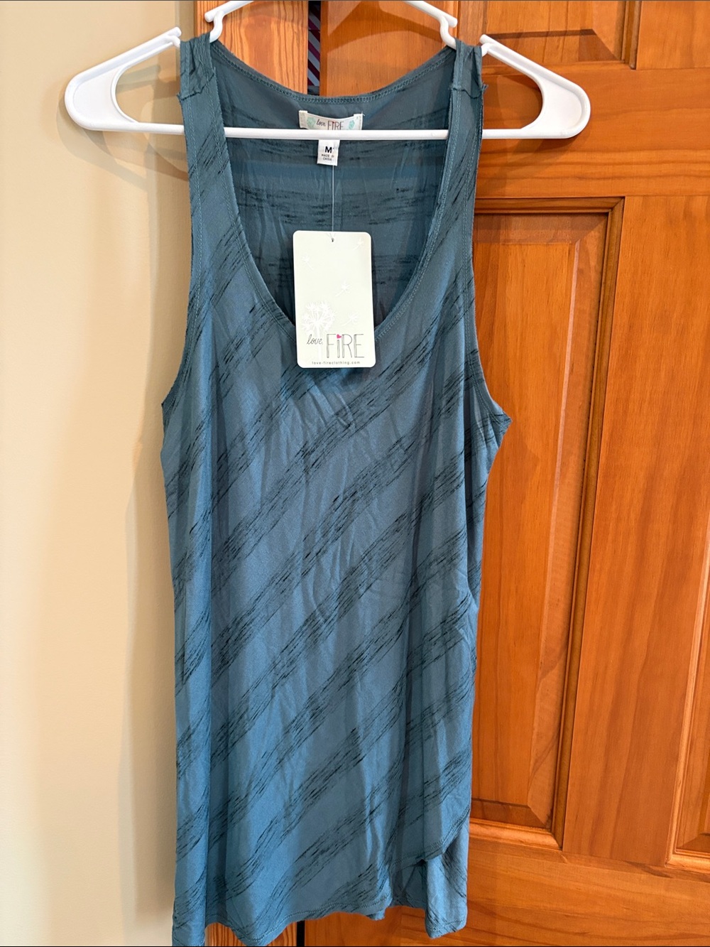 love, Fire Slate Blue Scoop Neck Sleeveless Tunic